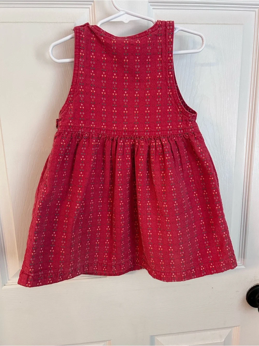 Oshkosh Vintage Made in USA Toddler Girls Jumper Dress Red 3T